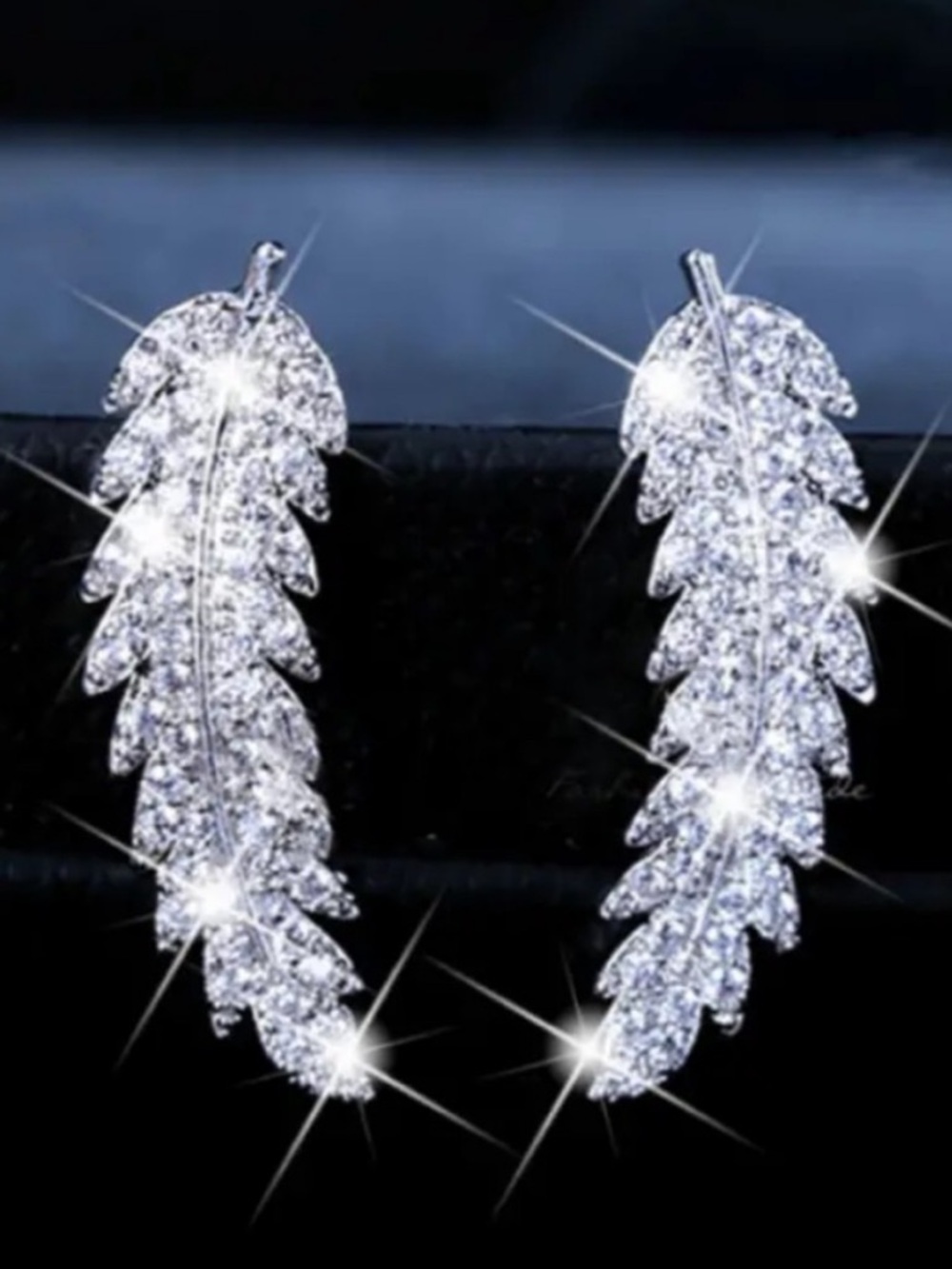Sparkling Silver Leaf Drop Earrings - Elegant Women’s Jewelry